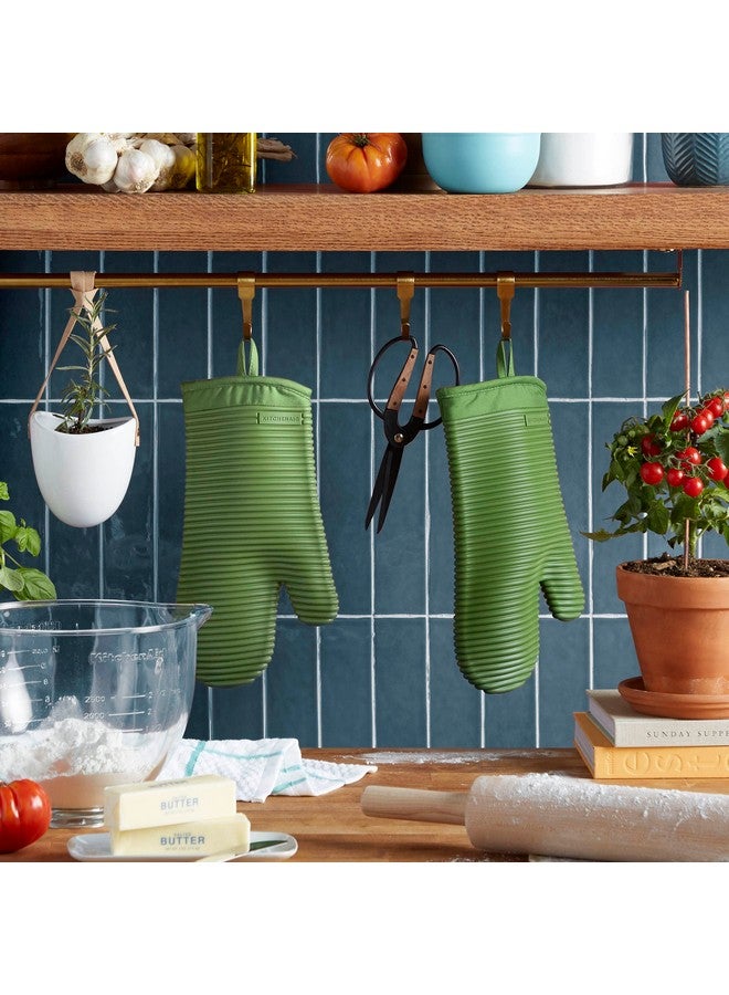 KitchenAid KitchenAid Ribbed Soft Silicone Oven Mitt 2-Pack Set, Mathca, 7.5"x13"  - Image 2