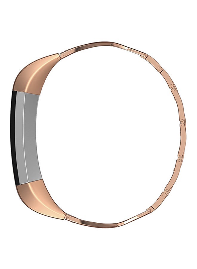 NIBEMINENT Diamond Jewelry Replacement Bracelet Strap For Fitbit Alta And HR Rose Gold/Clear - Image 2