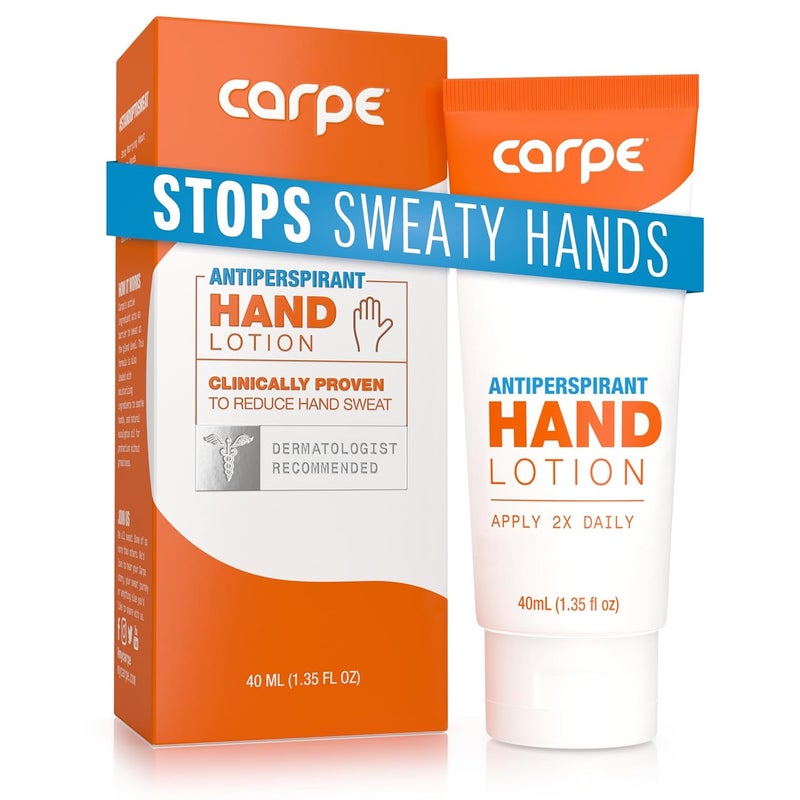 Carpe Carpe Antiperspirant Hand Lotion, A dermatologist-recommended smooth lotion that helps stop hand sweat, Great for hyperhidrosis (Original Eucalyptus)
