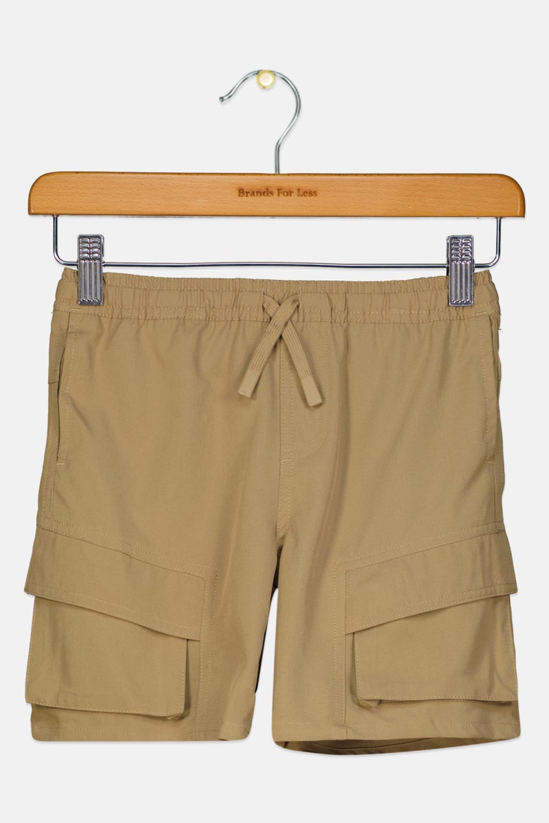 Scene & Heard Kids Boy Solid Basic Shorts, Khaki  - Image 1