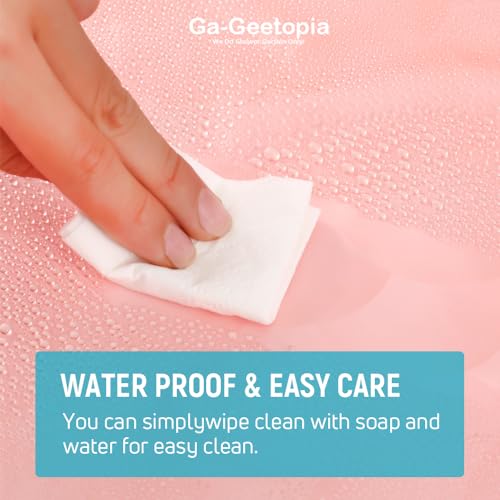 Ga-Geetopia EVA 3D Coral Pearl Water Cube Plastic Shower Curtain Liner - Premium Light Weight 72" x 72" Red Bathroom Shower Showroom Curtain Liner with Rustproof Metal Gromments and Weighted Magnet - Image 4