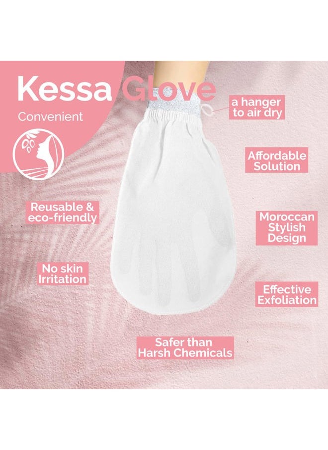 Fatima's Garden - Exfoliating Kessa Gloves - Natural Spa Scrubbers, Black (2 Gloves) - Image 1
