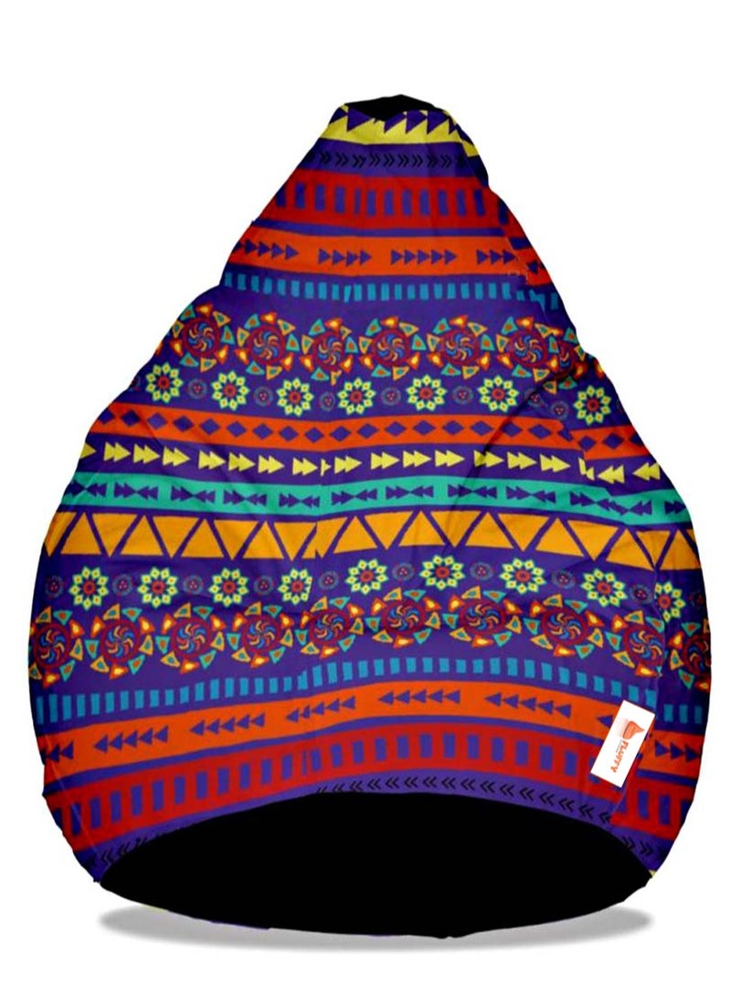 Fluffy Digital Printed Artificial Leather Bean Bag Colorful Theme XXXL - Image 1