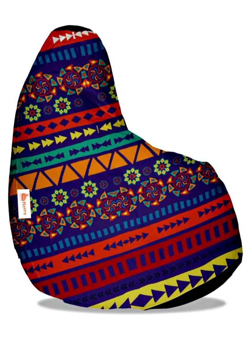 Fluffy Digital Printed Artificial Leather Bean Bag Colorful Theme XXXL - Image 2