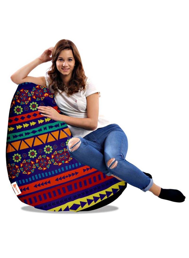 Fluffy Digital Printed Artificial Leather Bean Bag Colorful Theme XXXL - Image 3