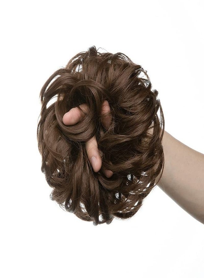 CHRONEX 2 Pcs Messy Hair Bun Extensions with Elastic Rubber Band Wavy Synthetic Ponytail - Image 3