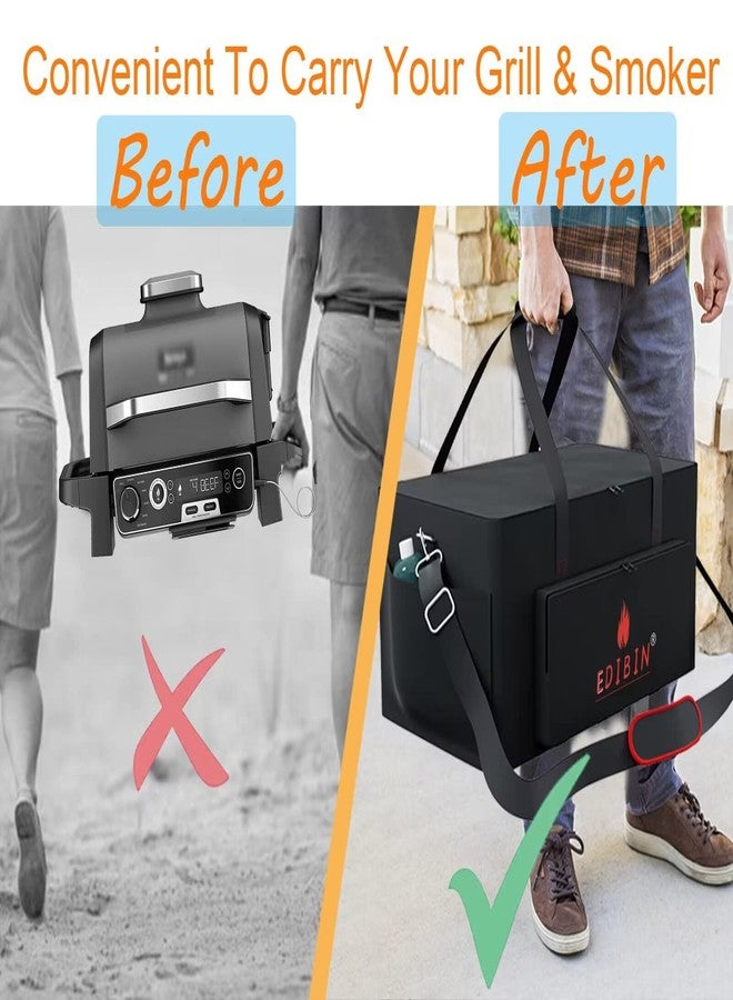 EDIBIN Woodfire Outdoor Grill Carry Bag - Fits Ninja OG701 & OG751, Black, Durable, Waterproof, Shoulder Strap - Image 3