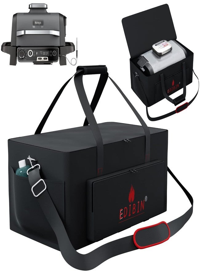 EDIBIN Woodfire Outdoor Grill Carry Bag - Fits Ninja OG701 & OG751, Black, Durable, Waterproof, Shoulder Strap - Image 1