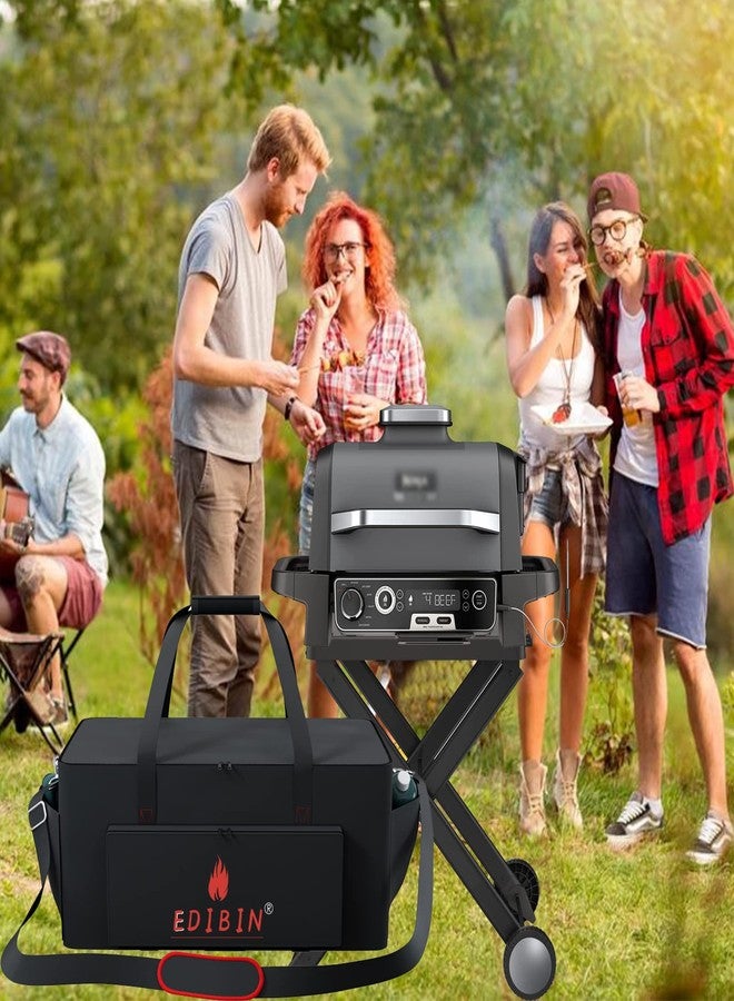 EDIBIN Woodfire Outdoor Grill Carry Bag - Fits Ninja OG701 & OG751, Black, Durable, Waterproof, Shoulder Strap - Image 2