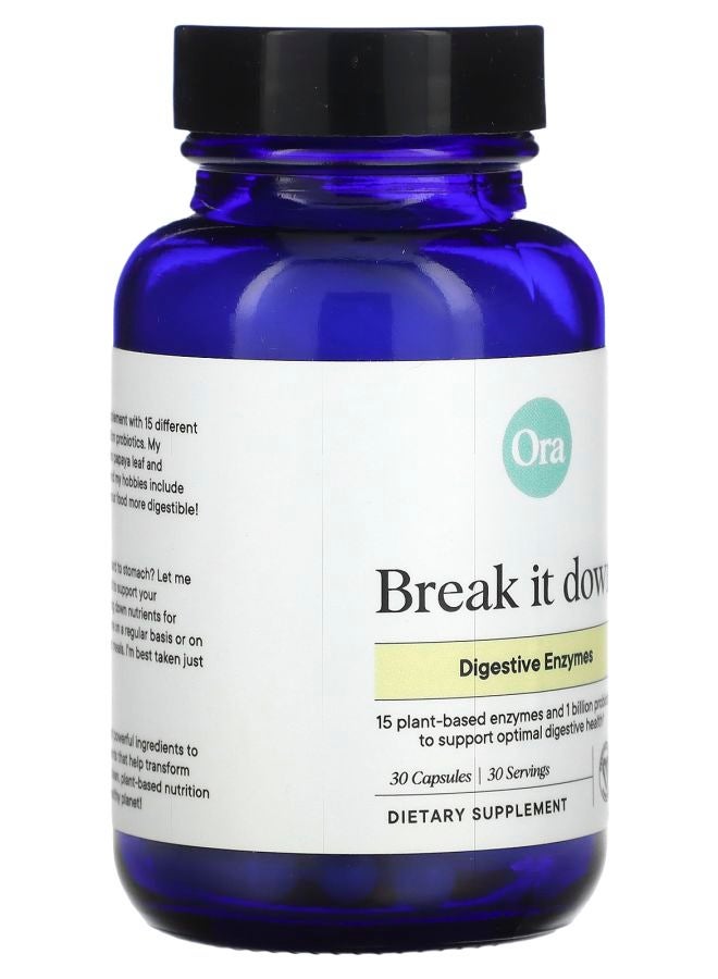 Ora Break It Down Digestive Enzymes 30 Capsules - Image 2