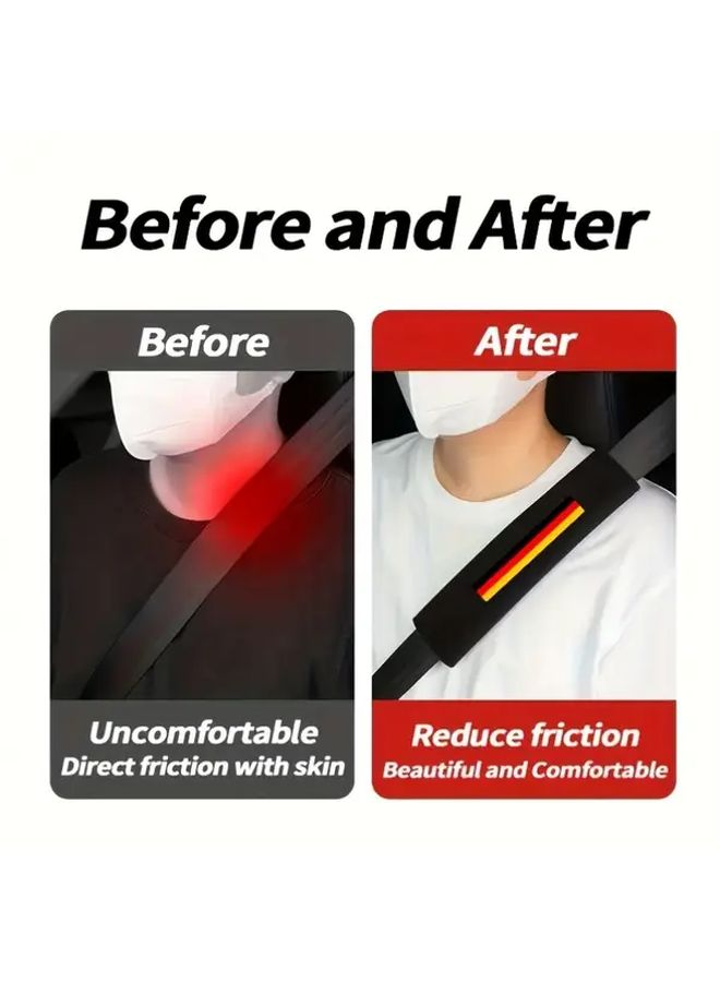 Set Of 2 Soft Car Belt Shoulder Pads Reduces Friction And Fatigue For Most Vehicles Compatible With Belts And Harnesses Ideal For Long Drives Black Belt Shoulder Protectors Comfortable Driving Accessories - Image 3