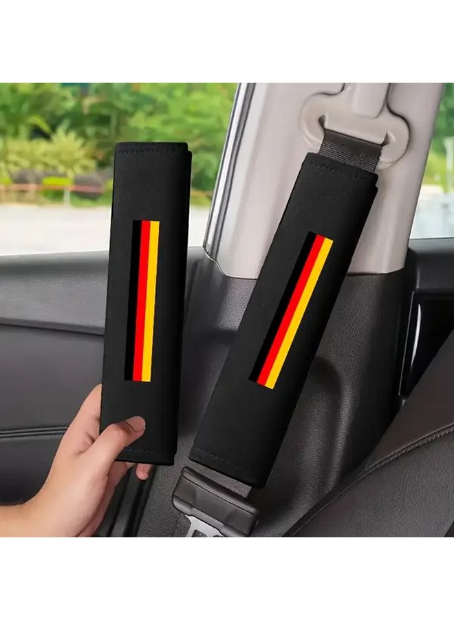 Set Of 2 Soft Car Belt Shoulder Pads Reduces Friction And Fatigue For Most Vehicles Compatible With Belts And Harnesses Ideal For Long Drives Black Belt Shoulder Protectors Comfortable Driving Accessories - Image 1