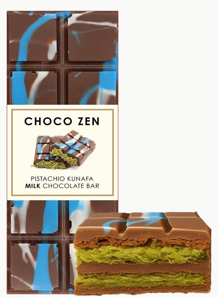Choco Zen Premium Pistachio Kunafa Milk Chocolate Bar 65g