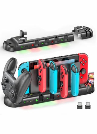 Controller Charger for Switch Original and for OLED Model, Charging Dock Station for Switch Joy-con and for Pro Controller, Charger Dock Stand with 4 Charging Slots and Detachable 8 Game Slots - pzsku/Z40D90CB7308B8D3ED6ADZ/45/_/1723025672/411a9bda-6875-4795-ac37-af8e67af4a9d
