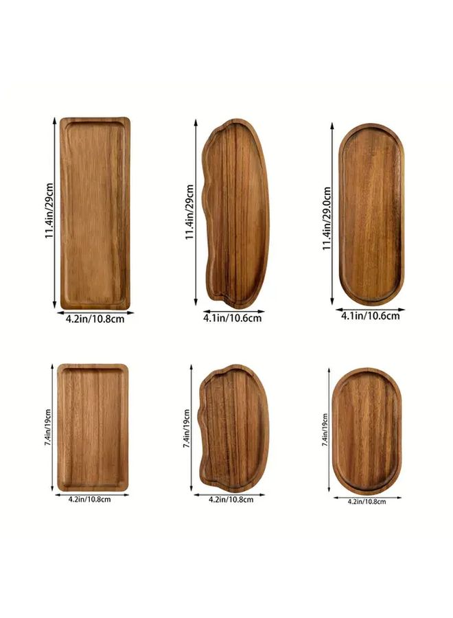 Bohemian Ethnic Style Acacia Wood Round Serving Tray for Food Salad Cheese and Home Decor - Image 3