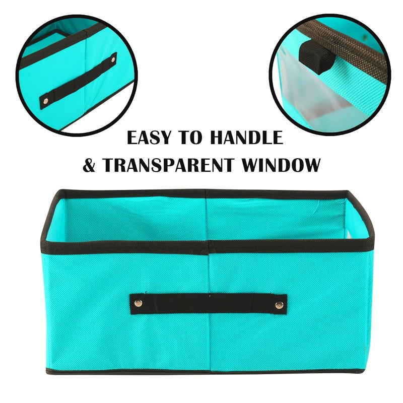 Kuber Industries Pack of 8 Storage Box Wardrobe Organizer Closet Drawer Organizer for Saree Shirts Blankets Books Foldable Storage Organizer with Transparent Window Reliance Green - Image 4