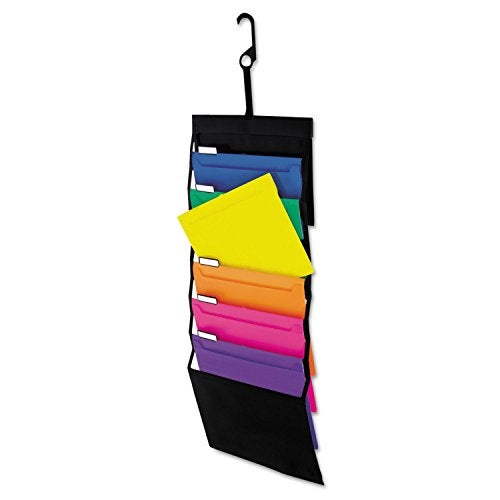 Pendaflex Hanging Organizer, All-in-1 Wall Organizer/Pocket Chart, Black with Bright Color Folders, Poly Carry Case, Letter Size (52891), Black/Assorted - Image 4