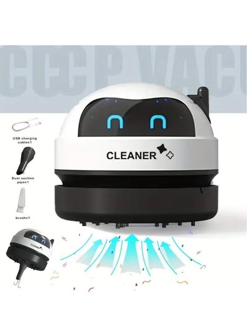 Arabest Desk Vacuum Cleaner | Automatic Vacuum Robot for Desk - Desktop Vacuum Cleaner USB Charging with Vacuum Nozzle, Detachable Design, Portable Keyboard Vaccum Cleaner for Crumbs, Black - Image 1