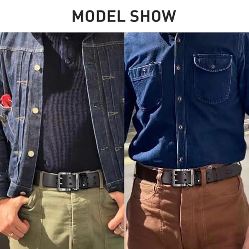 BISON DENIM Men's Belts Leather Dress Genuine Leather Classic Heavy Duty Buckle Belt Casual for Jeans… - Image 5