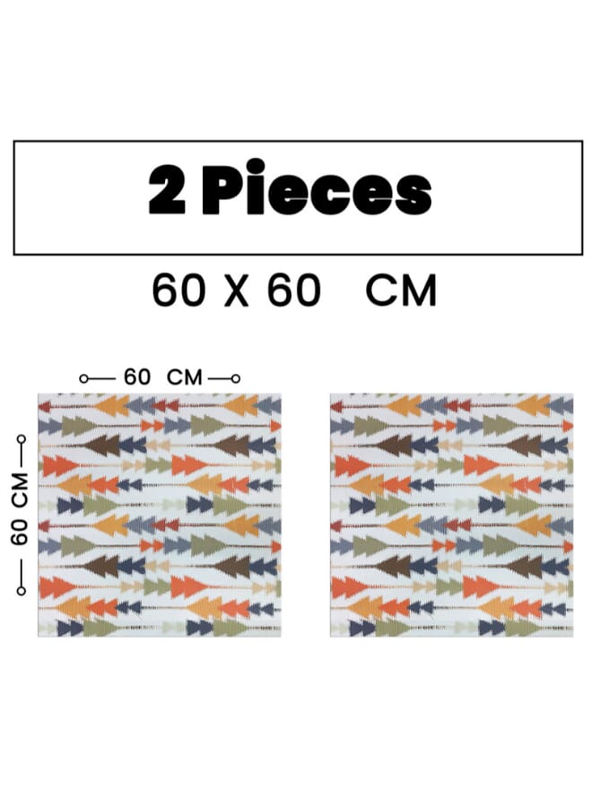  انتكس بيت الستائر مفرش طاولة مربع أنيق صوفيا من إنتكس هوم - قماش مخملي فاخر من الكتان، 60×60 سم، قطعتان - Image 3