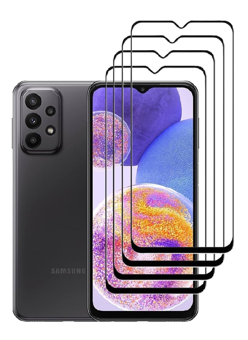 AINA 4 Pieces Tempered Glass Screen Protector 5D Designed For Samsung Galaxy A23 Full Glue Edge to Edge Full Screen Coverage And Bubble Free - Image 1