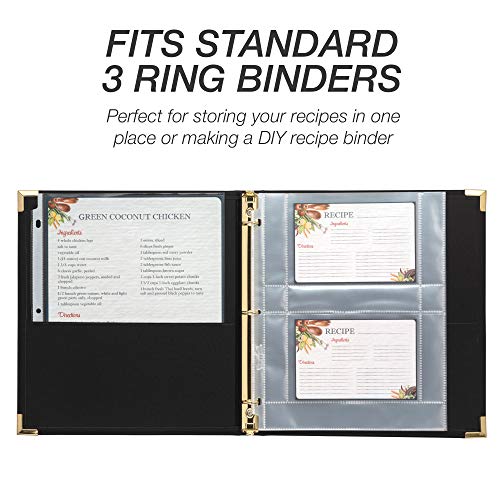 Samsill 8.5 x 11 Inch Recipe Card Page Protectors, 25 Count - 2 Pocket Side Loading Sheets for 3 Ring Binders, 4 x 6 Pocket Sleeves - Image 2