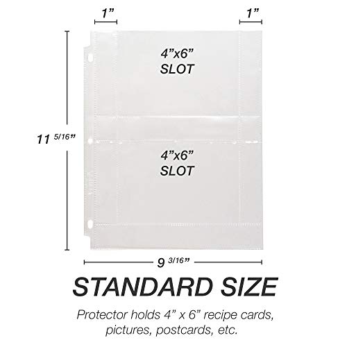 Samsill 8.5 x 11 Inch Recipe Card Page Protectors, 25 Count - 2 Pocket Side Loading Sheets for 3 Ring Binders, 4 x 6 Pocket Sleeves - Image 3