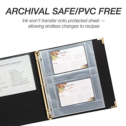 Samsill 8.5 x 11 Inch Recipe Card Page Protectors, 25 Count - 2 Pocket Side Loading Sheets for 3 Ring Binders, 4 x 6 Pocket Sleeves - Image 4