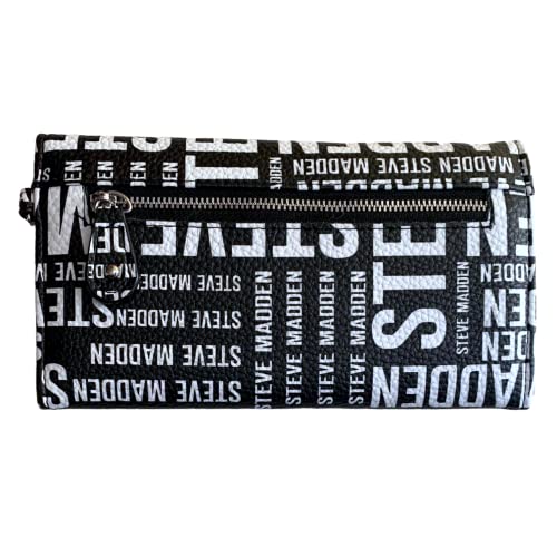 Steve Madden LOGOBAR TRIFOLD Wallet Wristlet (WHT/MULT) - Image 3