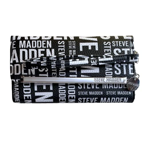 Steve Madden LOGOBAR TRIFOLD Wallet Wristlet (WHT/MULT) - Image 1