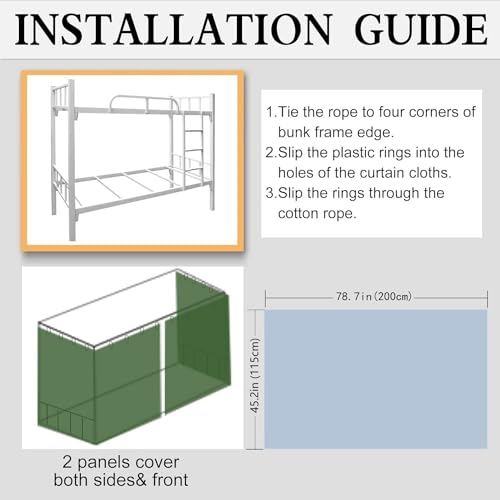 Teanea Cute Bottom Bunk Bed Curtains Sheer Privacy Cloth Underbed Curtains for Low Loft Bed Twin, 2 Panels, Pineapple - Image 5