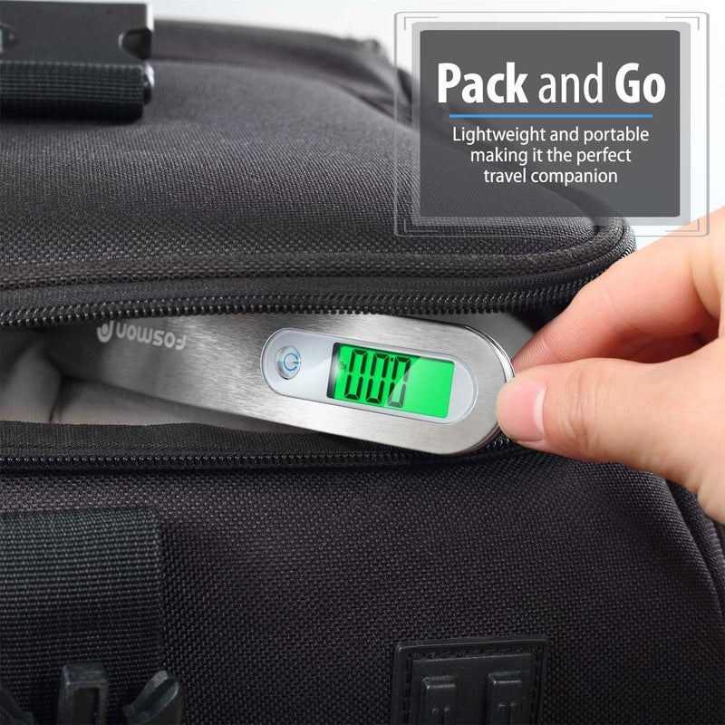 Fosmon Digital Luggage Scale, Digitial LCD Display Backlight Baggage Scale with 110lbs Capacity, Portable Stainless Steel Hanging Luggage Weight Scale with Tare Function for Travelers - Silver - Image 4