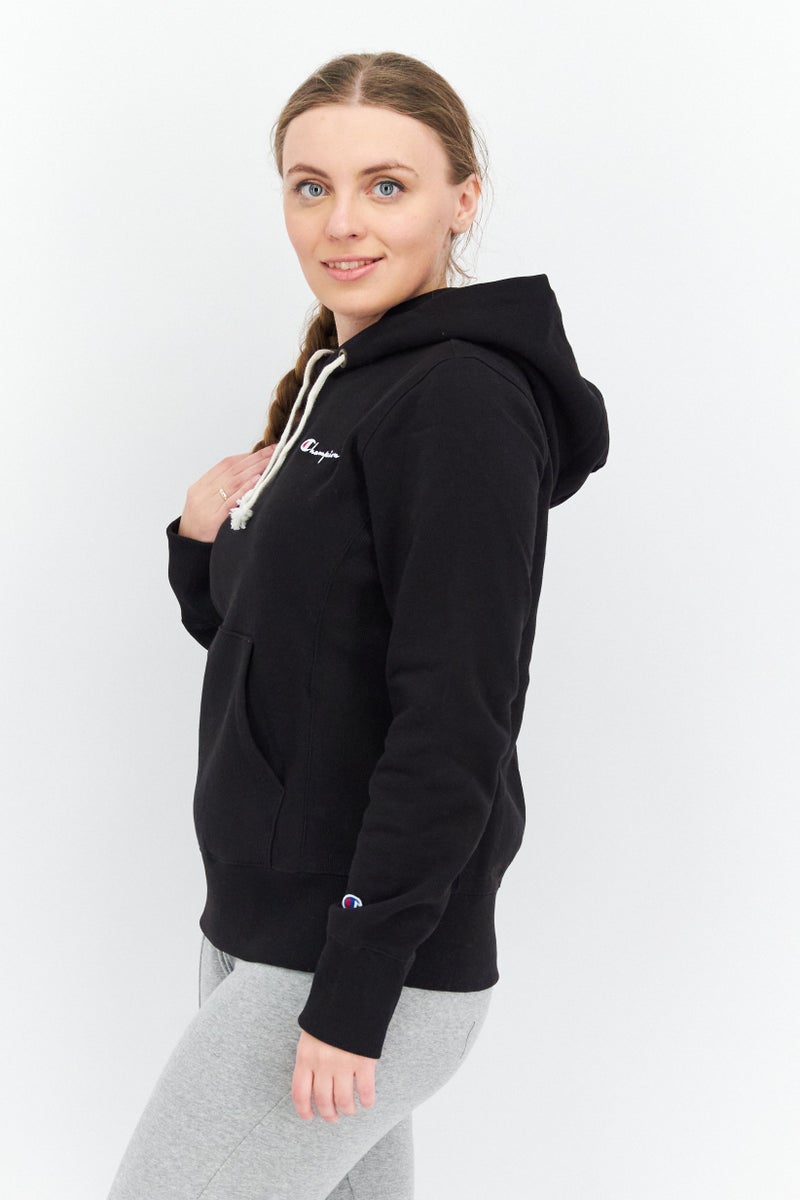 Champion Women Sportswear Fit Brand Logo Training Hoodies, Black  - Image 2