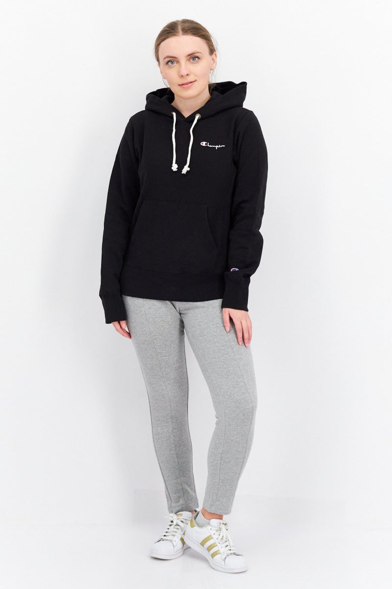 Champion Women Sportswear Fit Brand Logo Training Hoodies, Black  - Image 4