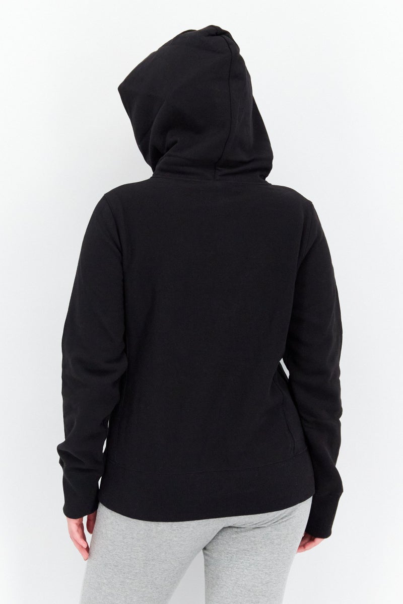 Champion Women Sportswear Fit Brand Logo Training Hoodies, Black  - Image 3