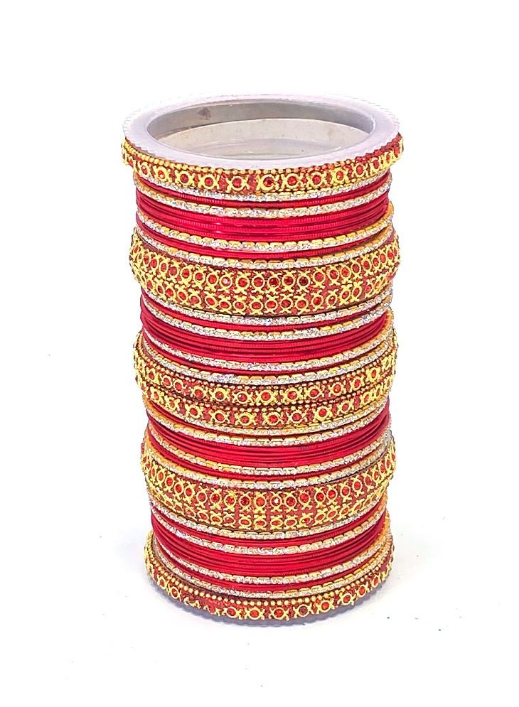 GOHONA Colorful Bangle Collection Beautifully Designed Indian Bollywood Style Alloy Metal Bangles Set for Kids Teenagers and Women - Image 1