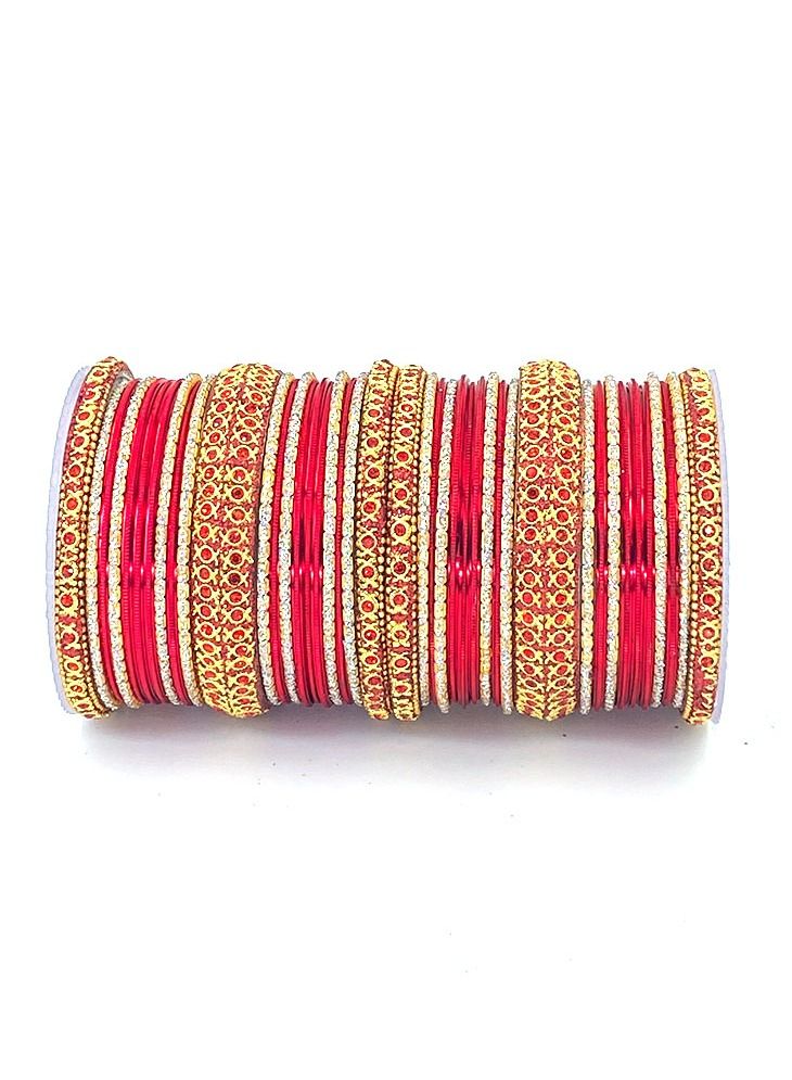 GOHONA Colorful Bangle Collection Beautifully Designed Indian Bollywood Style Alloy Metal Bangles Set for Kids Teenagers and Women - Image 2