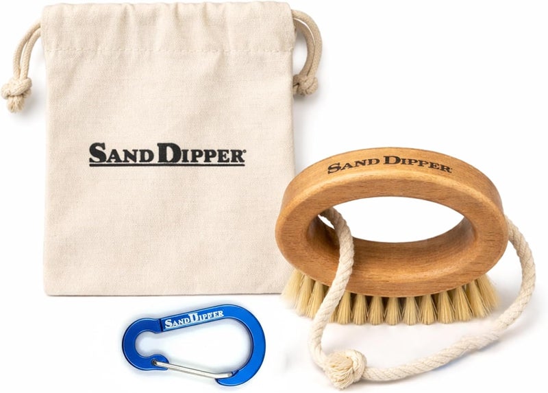 Sand Dipper Beachy Clean Sand Brush – Ergonomic Oval Grip Handle, Removes Sand from Feet, Gear, Pets & Car Mats – Beach, Camping & Travel Essential - Image 1