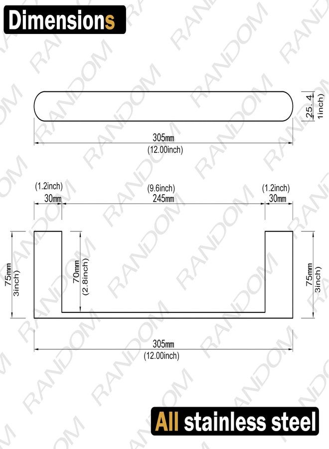 RANDOM 12 inch Brushed Gold Towel Bar,Bathroom Hardware Accessories Towel Rack,for Bathroom Kitchen SUS 304 Stainless Steel,Contemporary Style Wall-Mounted Hand Towel Holder 96026-2-12BG. - Image 2