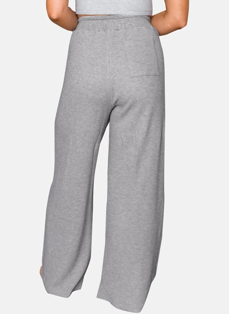 يونيكي Grey Plain Casual Trousers