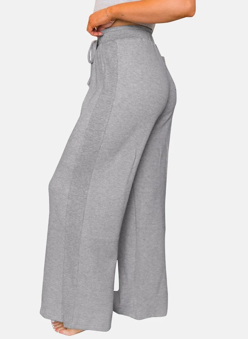 YUNIQEE Grey Plain Casual Trousers