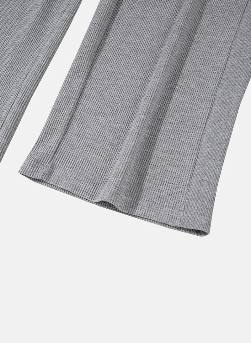 YUNIQEE Grey Plain Casual Trousers