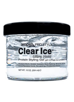 AmPro Pro Styl Clear Ice Styling Gel - Protects and Strengthens Your Strands - Non-Flaking, Alcohol Free, Vegan Formula - Flexible, Touchable Hold for All Hair Types - 10 oz