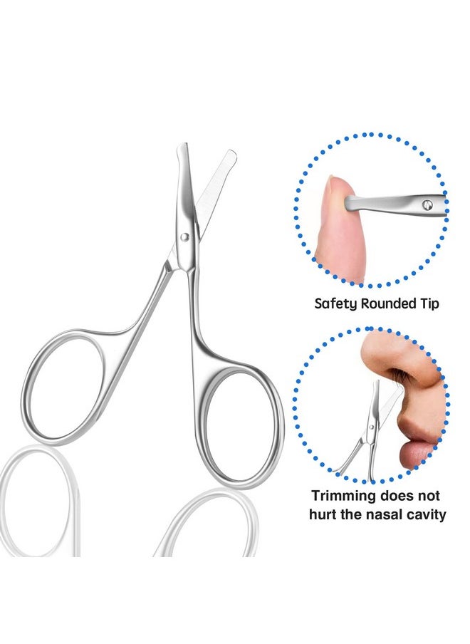 Velodios - Nose Hair Scissors Small Safety Facial Hair Scissors For Men And Women With Rounded Tip For Facial Eyebrow Mustache Beard Eyelashes Ear. Grooming Scissors For Women - Image 1