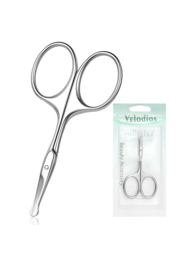 Velodios - Nose Hair Scissors Small Safety Facial Hair Scissors For Men And Women With Rounded Tip For Facial Eyebrow Mustache Beard Eyelashes Ear. Grooming Scissors For Women - Image 1