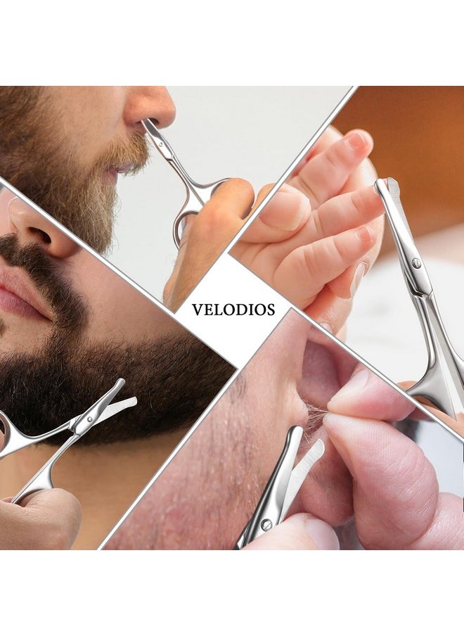 Velodios - Nose Hair Scissors Small Safety Facial Hair Scissors For Men And Women With Rounded Tip For Facial Eyebrow Mustache Beard Eyelashes Ear. Grooming Scissors For Women - Image 1