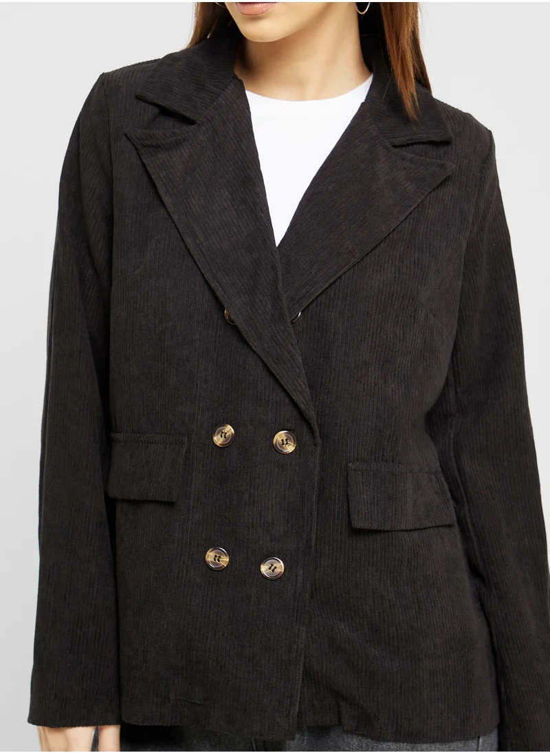 Ginger Retro Lapel Corduroy Blazer