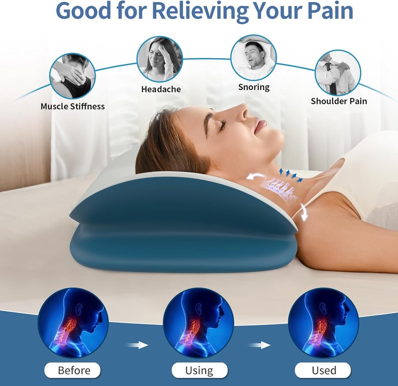 Olumoon Cervical Neck Pillow for Pain Relief - Ergonomic Memory Foam Contour Pillows for Side, Back & Stomach Sleepers, Cervical Pillow for Neck Support Sleeping with Breathable Cover - Image 2
