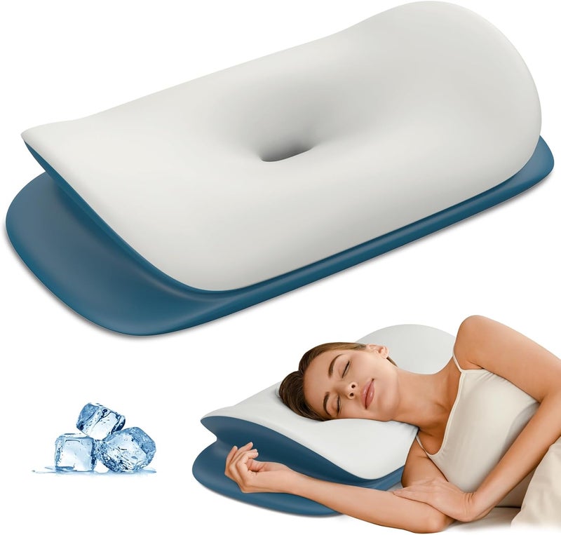 Olumoon Cervical Neck Pillow for Pain Relief - Ergonomic Memory Foam Contour Pillows for Side, Back & Stomach Sleepers, Cervical Pillow for Neck Support Sleeping with Breathable Cover - Image 1