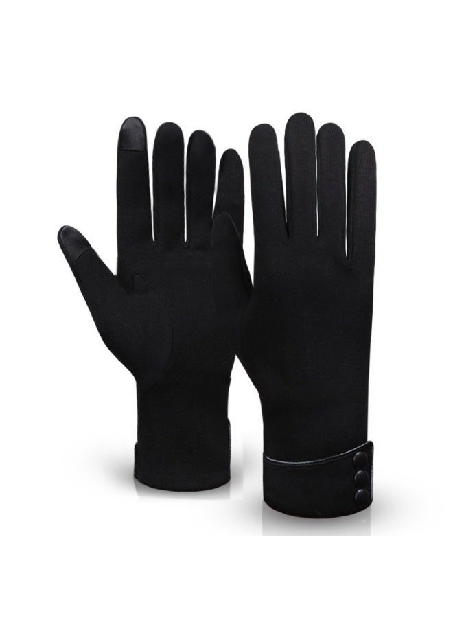 Women Full Finger Hand Gloves Wind Protect Hands Winter Warm Gloves - Image 1